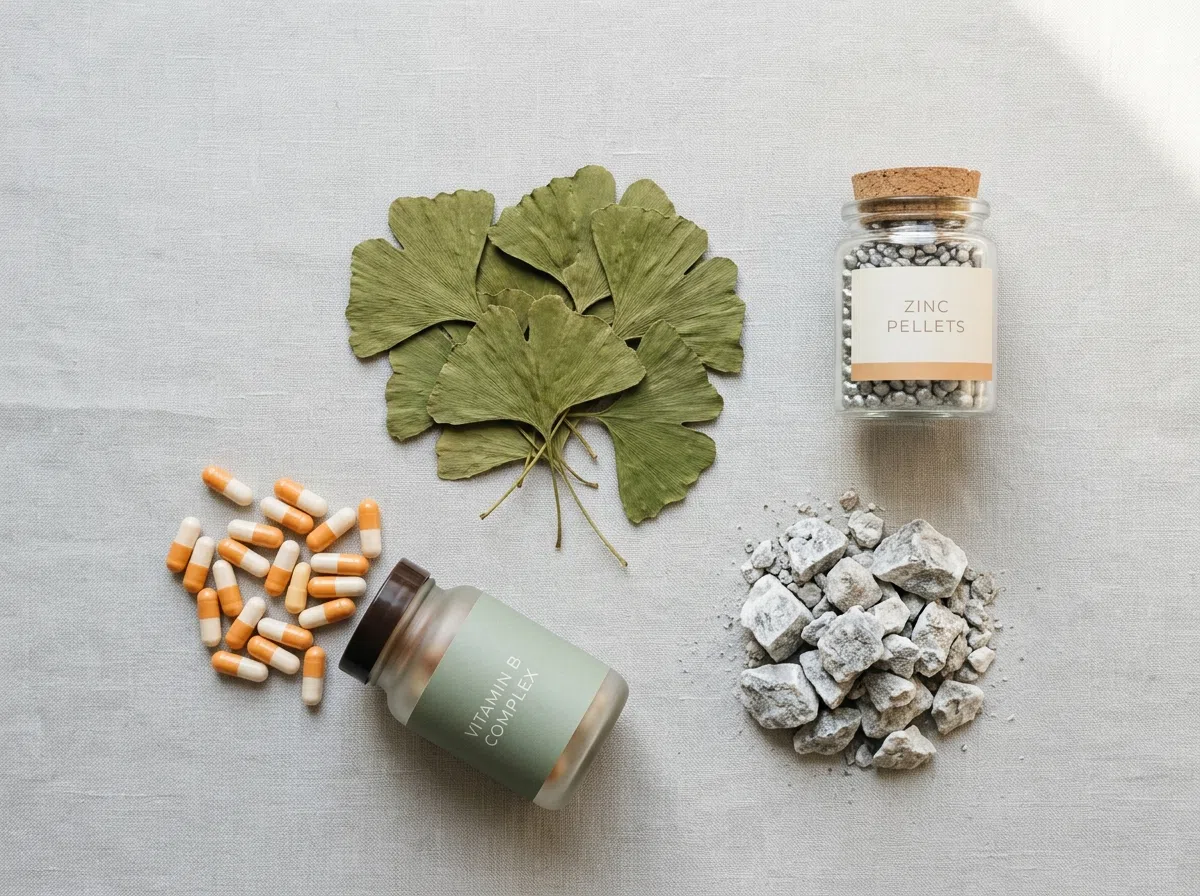 Naturliga ingredienser: ginkgo, zink, magnesium och B-vitaminer